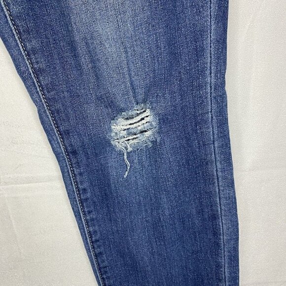Gap Premium Super Skinny Low Rise Stretch Blue Jeans Size 6 30x28 Distressed - Picture 4 of 8